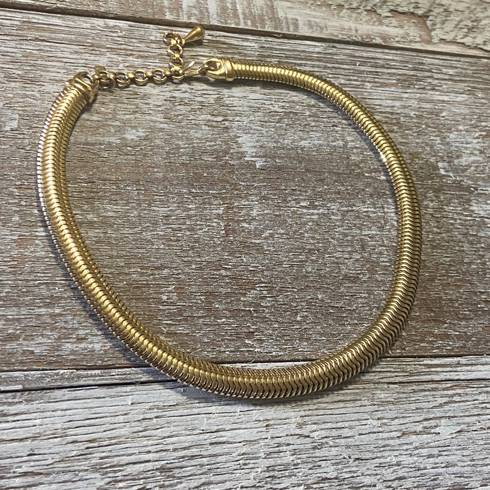 Vintage Monet Gold Toned Snake Chain Choker Necklace